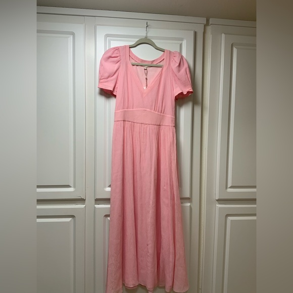 LoveShackFancy Hutchinson Midi Dress in Powder Pink - Picture 4 of 9